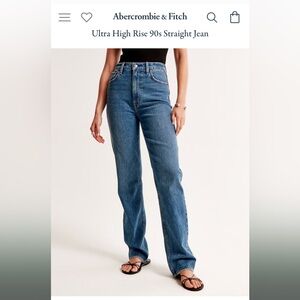 Abercrombie The 90’s Straight Ultra High Rise -4 Extra Long